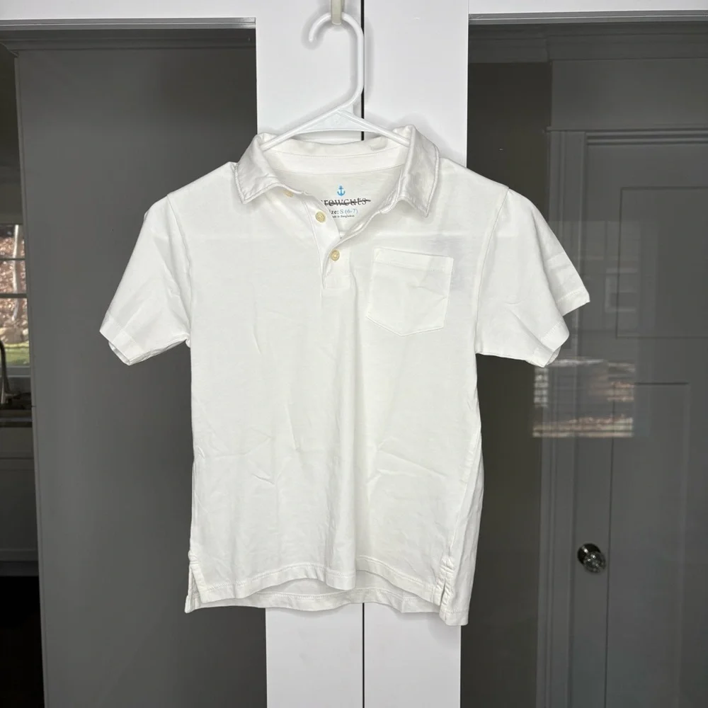 NWT J. Crew Kids' New Short-sleeve Garment-dyed Polo Shirt White